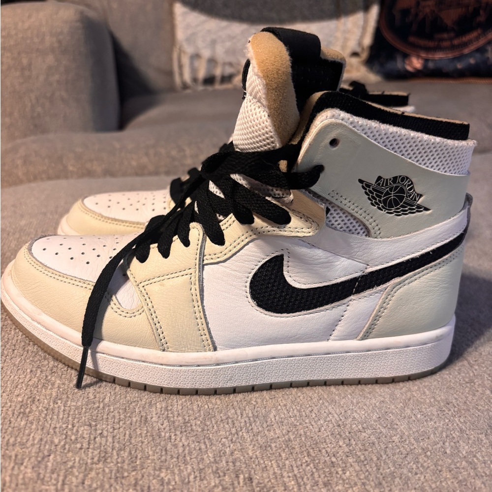 Nike High-Top Sneakers in Cream and Black
